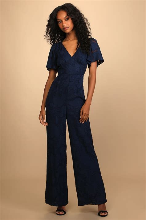 navy blue jumpsuit for wedding.